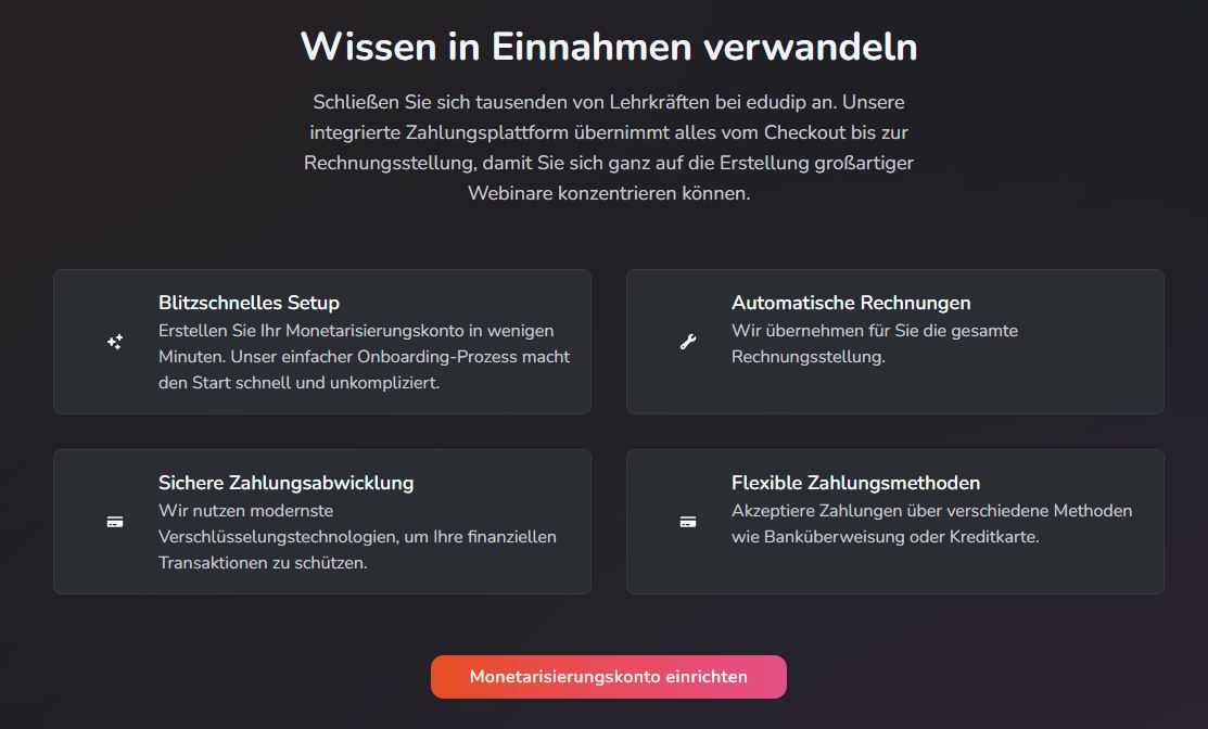 Bezahlte Webinare Monetarisierung