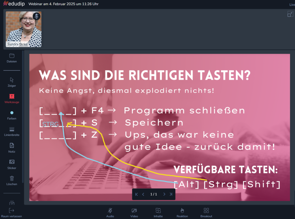 Wörter zuordnen im Software-Webinar